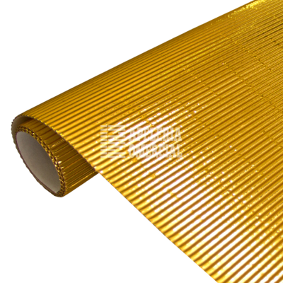 CARTULINA CORRUGADA METALICA DE 54X77 CMS. C. ORO